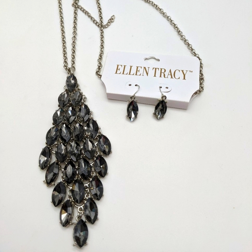 Ellen Tracy Two-piece Silver-tone Jewelry Set